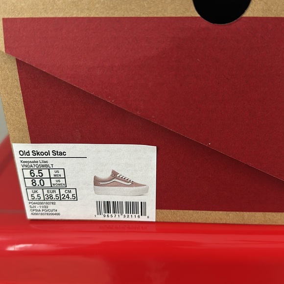 Vans old school stac platform sneaker in lilac size 8 - Picture 4 of 5